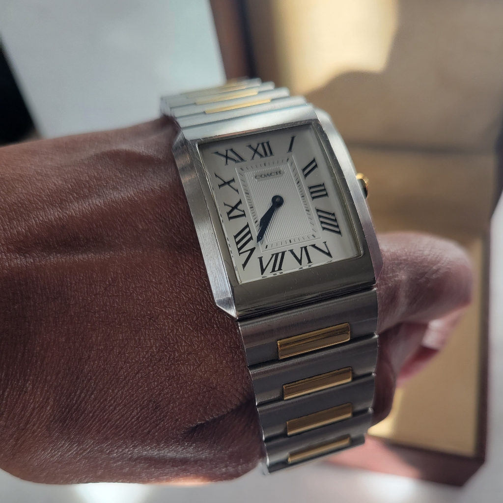 Mens Gold Plated  Stainless Steel Coach Wristwatch